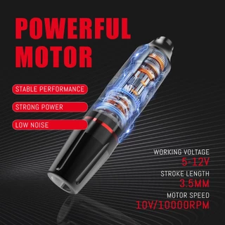 yilong ชุดเครื่องสักปากกาไร้สายมอเตอร์ระดับโปร 1500mAh, อินเทอร์เฟซ RCA, ชาร์จ Type C, ชุดครบชิ้น 47 ชิ้น อุปกรณ์ครบชุด เหมาะสำหรับฝึกซ้อมและผู้ที่ชื่นชอบศิลปะสัก