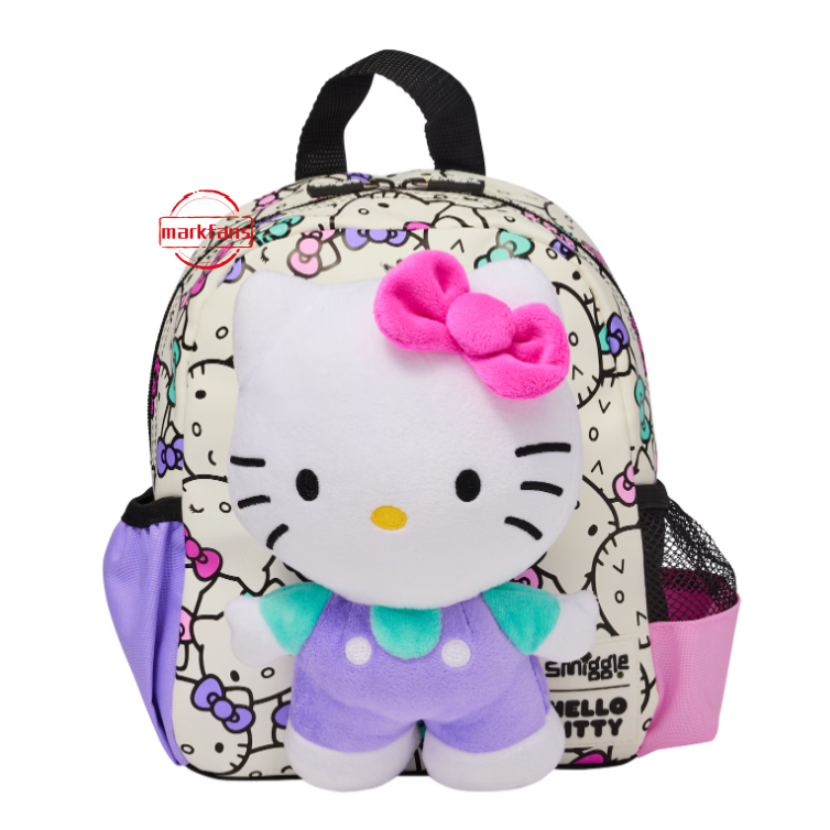 Smiggle Hello Kitty Teeny Tiny Backpack พร้อมของเล่นตุ๊กตาที่ถอดออกได้