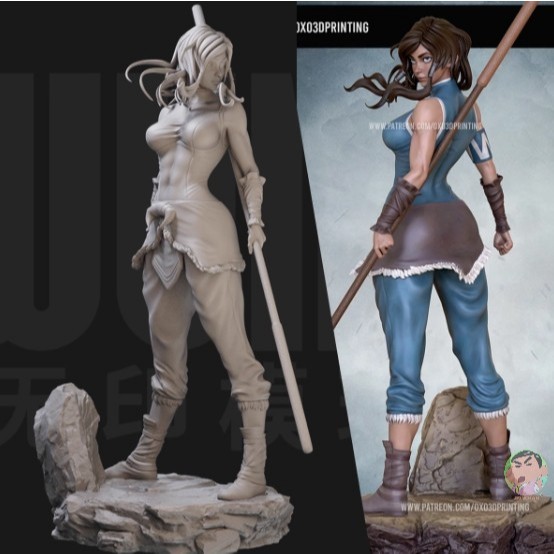 โมเดลพิมพ์ลาย Korra 1/6 3d | ประกอบ | ไม่ทาสี |