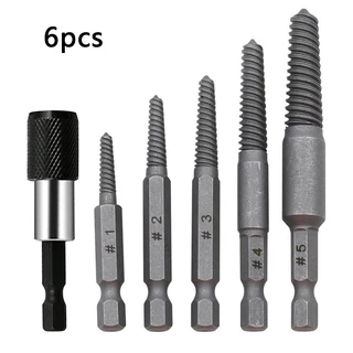 5 ชิ้นหัก Bolt Extractor สกรู Remover ชุดสกรู Extractor Center เจาะ Bits ไฟฟ้าหกเหลี่ยมหักด้ายเครื่องมือกําจัด