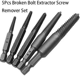 5 ชิ้นหัก Bolt Extractor สกรู Remover ชุดสกรู Extractor Center เจาะ Bits ไฟฟ้าหกเหลี่ยมหักด้ายเครื่องมือกําจัด