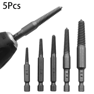 5 ชิ้นหัก Bolt Extractor สกรู Remover ชุดสกรู Extractor Center เจาะ Bits ไฟฟ้าหกเหลี่ยมหักด้ายเครื่องมือกําจัด
