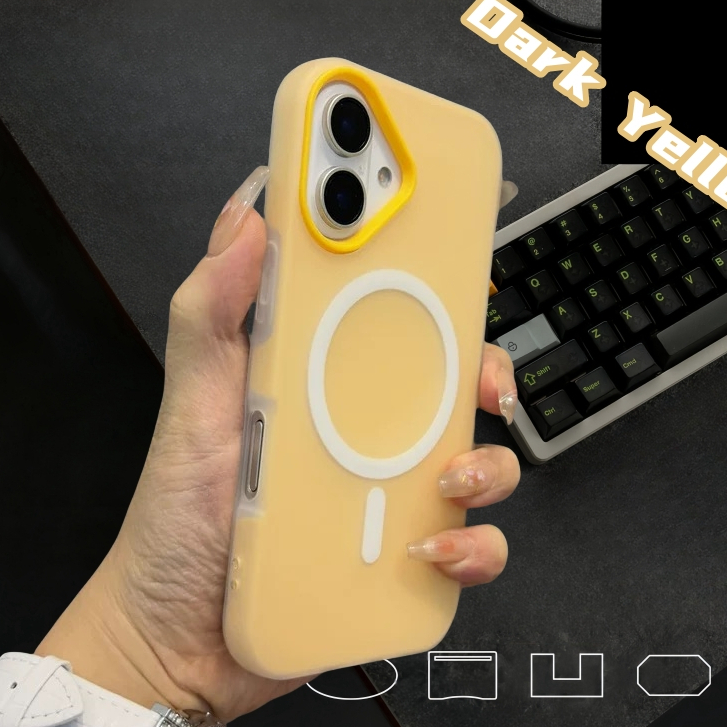 【3 in 1/TPU+Pc matte hard case/Yellow】เคส compatible for iphone 11 12 13 14 15 16 pro max case
