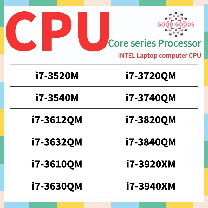 I7-3520m i7-3540M i7-3612QM i7-3632QM i7-3610QM i7-3630QM i7-3720QM i7-3740QM i7-3820 INTEL CPU i7-3