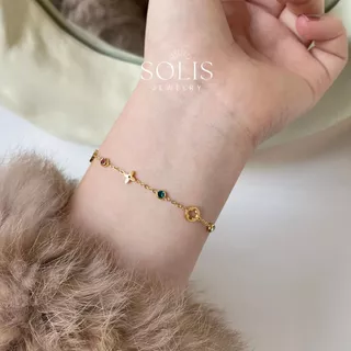 สร้อยข้อมือเสน่ห์สีสันสดใสดอกไม้โคลเวอร์นําโชค • กันน้ําไม่ซีดจาง • กําไลข้อมือแฟชั่นสําหรับผู้หญิงผู้ชาย พี่ชาย444
