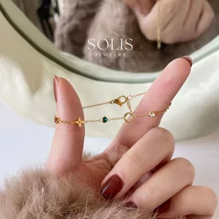สร้อยข้อมือเสน่ห์สีสันสดใสดอกไม้โคลเวอร์นําโชค • กันน้ําไม่ซีดจาง • กําไลข้อมือแฟชั่นสําหรับผู้หญิงผู้ชาย พี่ชาย444