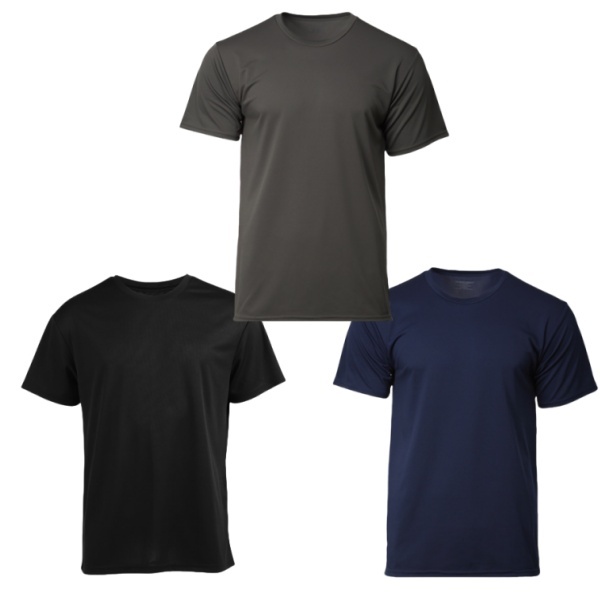 BECoolMan ชุดกีฬาสำหรับผู้ชาย สีทึบที่เรียบง่าย เสื้อยืดคอกลม นอกบ้าน