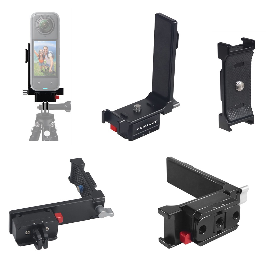 FEICHAO สําหรับ Insta360 X2 X3 X4 X5 กล้องพาโนรามา Quick Release ฐานแม่เหล็ก L แผ่นวงเล็บแนวตั้งแนวนอนการถ่ายภาพ