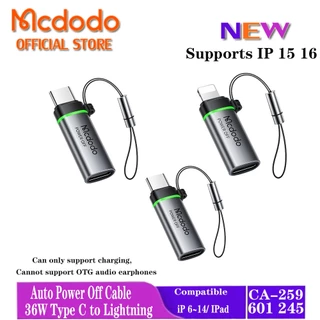 Mcdodo ปิดเครื่องอัตโนมัติ PD adapter C to C 100W (ปิดอัตโนมัติ PD adapter L to C 60W) ปิดเครื่องอัตโนมัติ PD adapter C to L 36W CA-245 259 601