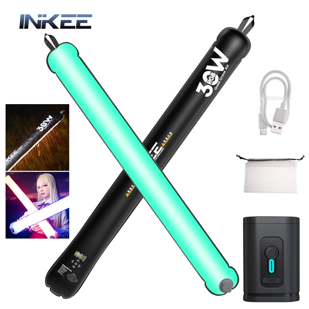 Inkee GCA30C RGB Inflatable Soft Light สําหรับการถ่ายภาพถ่ายทอดสดกลางแจ้งแบบพกพาแม่เหล็กเติมแสงมือถือ LED Stick Light