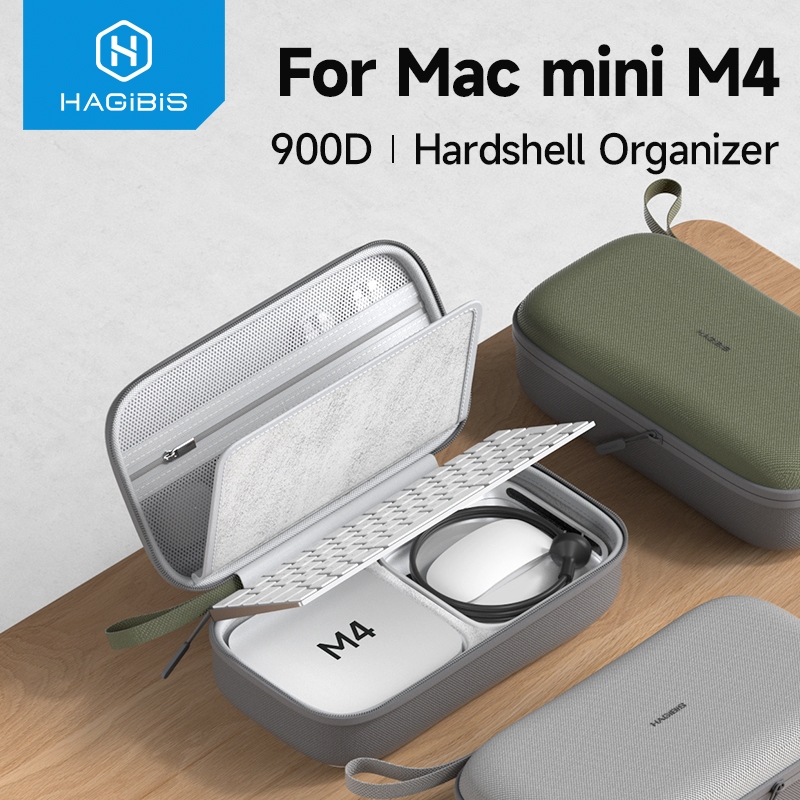 Hagibis Electronic Organizer กระเป๋าเดินทางสําหรับ Mac mini M4/M4 Pro 2024 แบบพกพาพกพาสําหรับสายชาร์จเมาส์ Power Bank