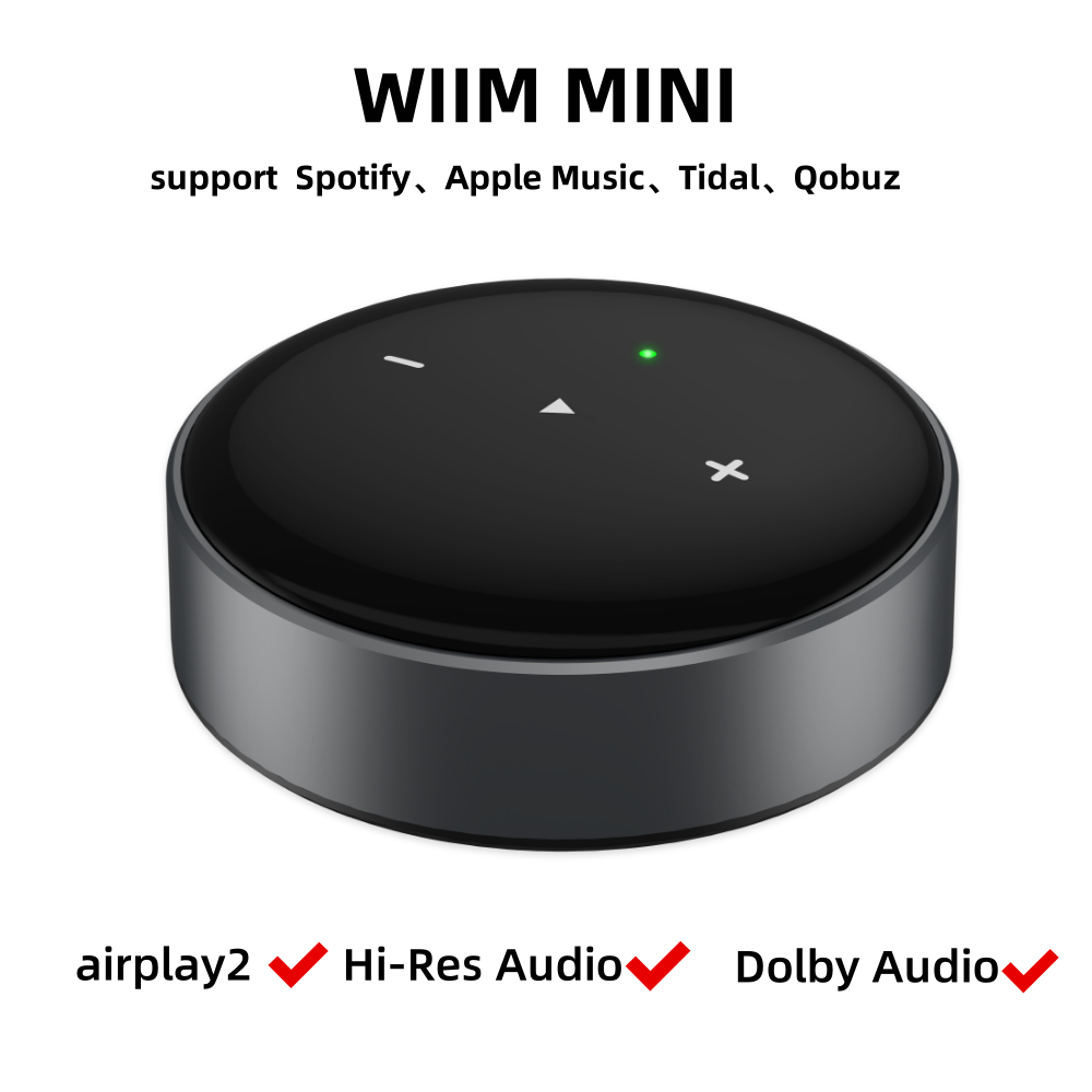 Wiim เครื่องรับสัญญาณเสียงขนาดเล็กรองรับการสตรีมเพลงออนไลน์ Bluetooth 5.0 สตรีมมิ่งไร้สาย Airplay2