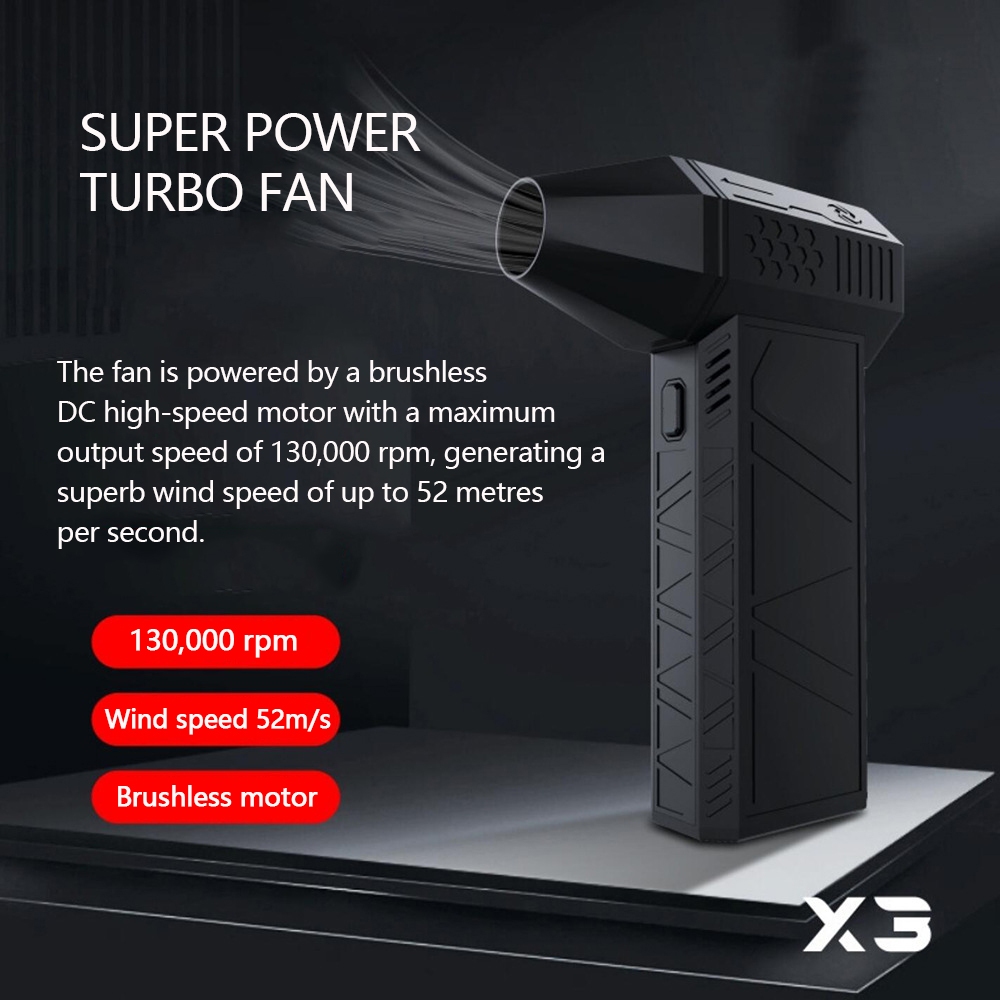 Mini Turbo Fan 130,000 RPM มอเตอร์ไร้แปรงชาร์จพัดลมมัลติฟังก์ชั่น Air Dust Collector Turbo Jet Fan ร
