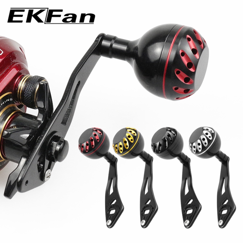 EKfan 90 มม.อลูมิเนียม double Hole ลูกบิดเดี่ยว Baitcasting/Trolling ตกปลา Reel สําหรับ daiwa shimano abu 8*5/7*4 มม.Hole Lure Reel Handle DIY อุปกรณ์เสริม ราคา ถูกที่สุด ดีลบีเคเค แกลเลอรีภาพที่ 2
