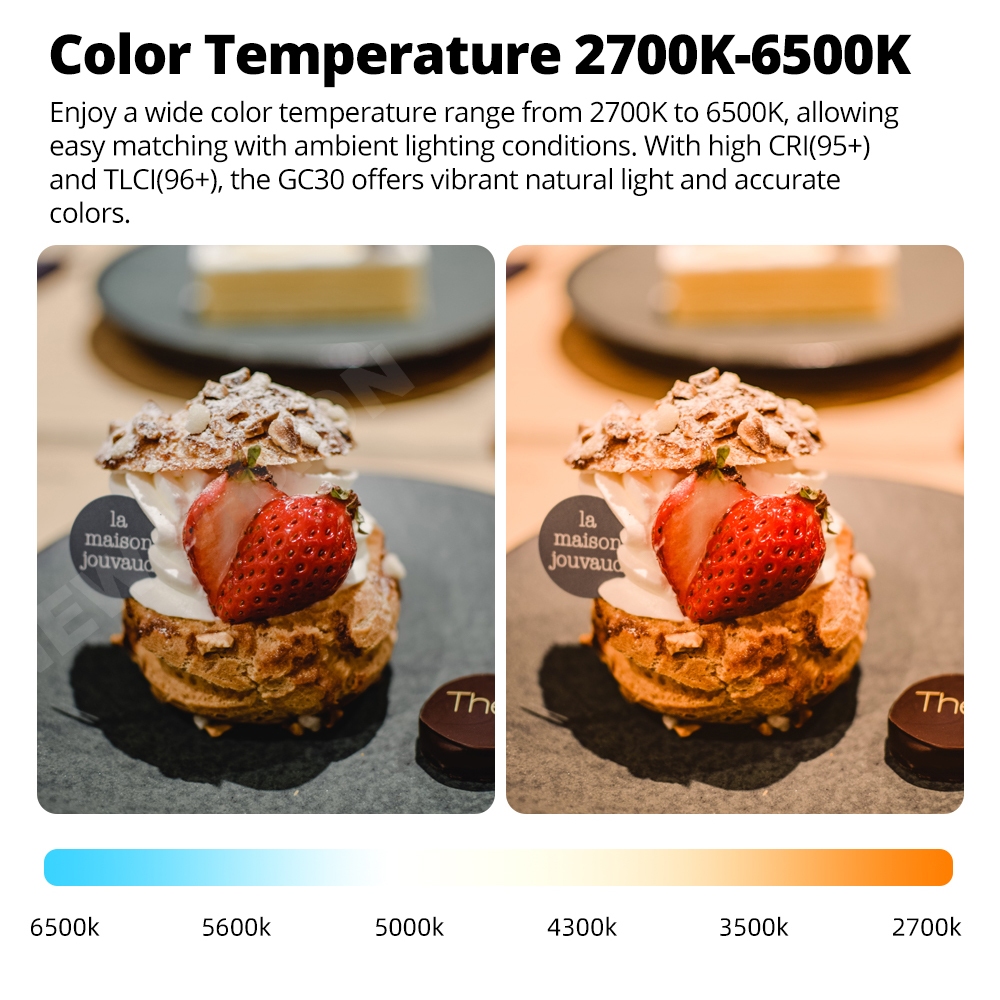 Inkee GC30 Gold Crow 30W LED Video Light Photography Strobe Lighting 2700-6500K สําหรับการถ่ายภาพบันทึกวิดีโอกลางแจ้งยิง