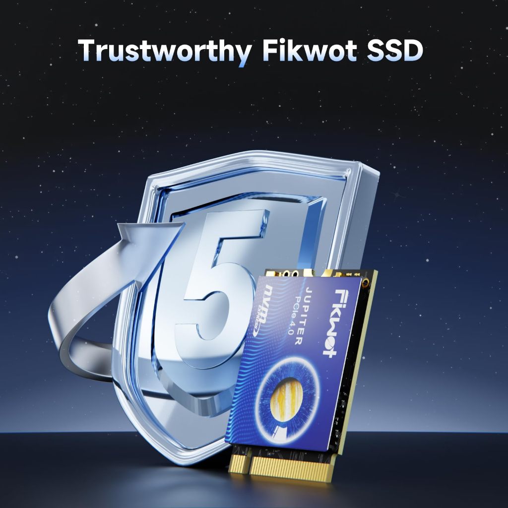 Fikwot FX953 M.2 2230 PCIe Gen4 NVMe SSD, ความเร็วอ่านสูงสุด 5000MB/s, ความเร็วเขียน 4500MB/s, รองรับ Steam Deck, Asus ROG Ally, Microsoft Surface Pro
