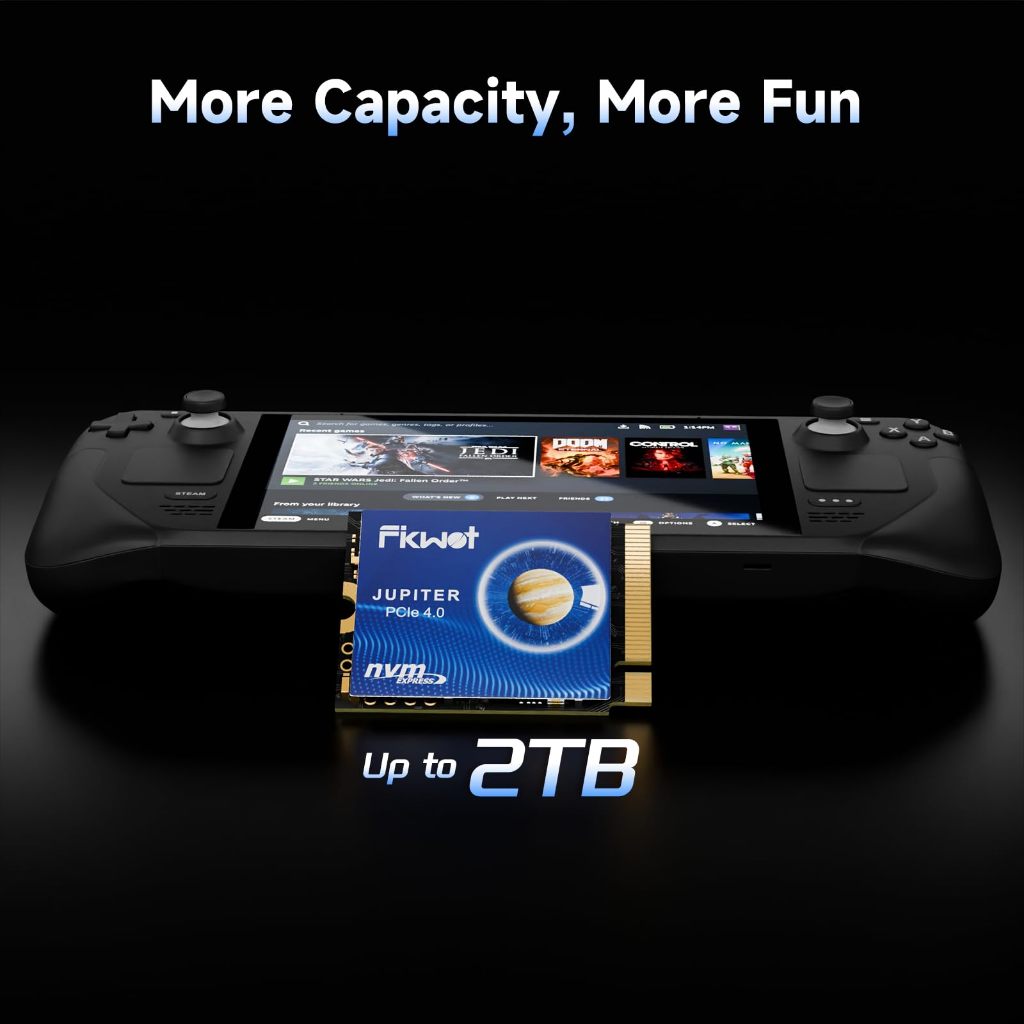Fikwot FX953 M.2 2230 PCIe Gen4 NVMe SSD, ความเร็วอ่านสูงสุด 5000MB/s, ความเร็วเขียน 4500MB/s, รองรับ Steam Deck, Asus ROG Ally, Microsoft Surface Pro