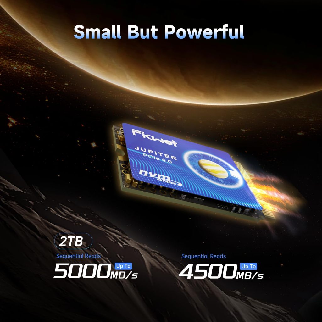 Fikwot FX953 M.2 2230 PCIe Gen4 NVMe SSD, ความเร็วอ่านสูงสุด 5000MB/s, ความเร็วเขียน 4500MB/s, รองรับ Steam Deck, Asus ROG Ally, Microsoft Surface Pro