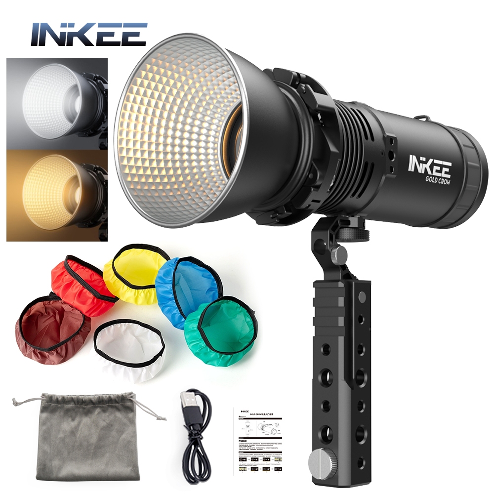Inkee GC30 Gold Crow 30W LED Video Light Photography Strobe Lighting 2700-6500K สําหรับการถ่ายภาพบันทึกวิดีโอกลางแจ้งยิง