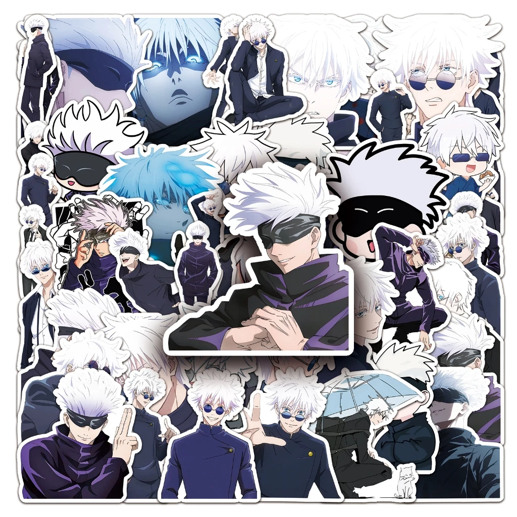 50 ชิ้น Cool Jujutsu Kaisen Satoru Gojo ญี่ปุ่นอะนิเมะ Graffiti สติกเกอร์กันน้ํา DIY สําหรับเคสโทรศัพท์แล็ปท็อปหมวกกันน็อครถสติกเกอร์ Creative Home Decal