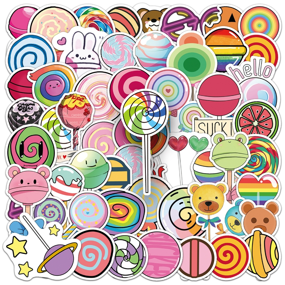 50pcs ใหม่ Lollipop Graffiti สติกเกอร์ S ขนาดกันน้ํา DIY สําหรับเคสโทรศัพท์แล็ปท็อปหมวกนิรภัยรถสติกเกอร์ Creative Home Decal