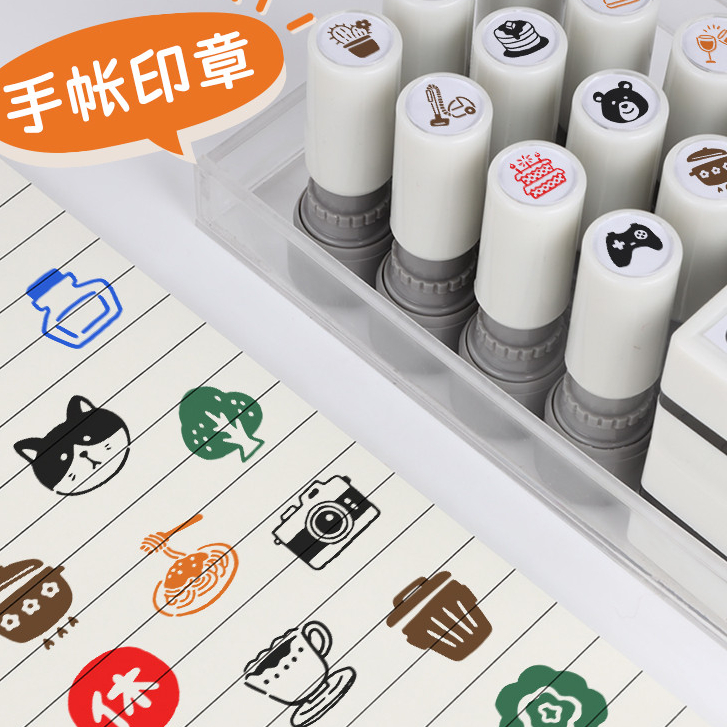 มินินาฬิกา-ในข้อความซีลการเรียนรู้ชีวิตทํางานเตือนเสร็จซีลคู่มือไดอารี่รางวัลแลกเปลี่ยนซีล