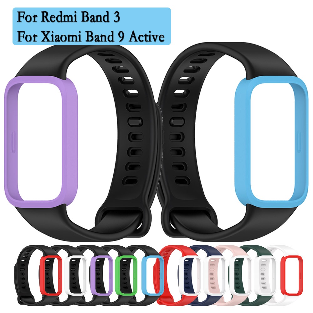 สไตล์ใหม่สําหรับ Redmi Band 3 คุณภาพสูงซิลิโคน Watchband Steady สวมใส่สายรัดข้อมือแบบปรับได้สําหรับ Xiaomi Band 9 Active