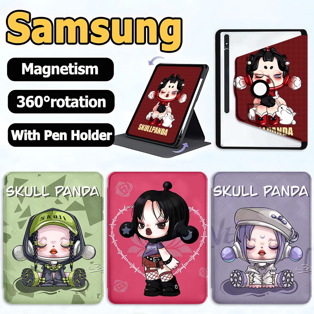 360°หมุนตั้ง/นอนได้ เคส Samsung Galaxy Tab S6 lite S7 S8 S9 S10+/S7FE S9FE S9FE+ A8 A9 A9+ เคสฝาพับ 