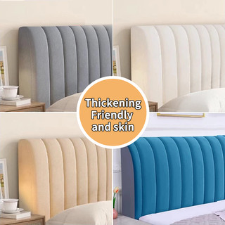 All-inclusive Soft Smooth Quilted Head Cover Solid Color Thicken Velvet Headboard Cover Bed Back Dust Protector