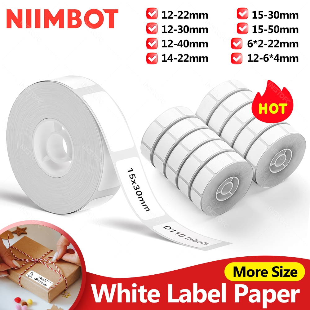 NIIMBOT D11/D110/101 ฉลากกระดาษสีขาวThermal Label Paper
