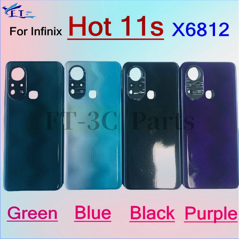 สําหรับ Infinix Hot 11s X6812 X6812B ฝาหลังแบตเตอรี่ด้านหลังแผงประตูกรณีเปลี่ยนชิ้นส่วน