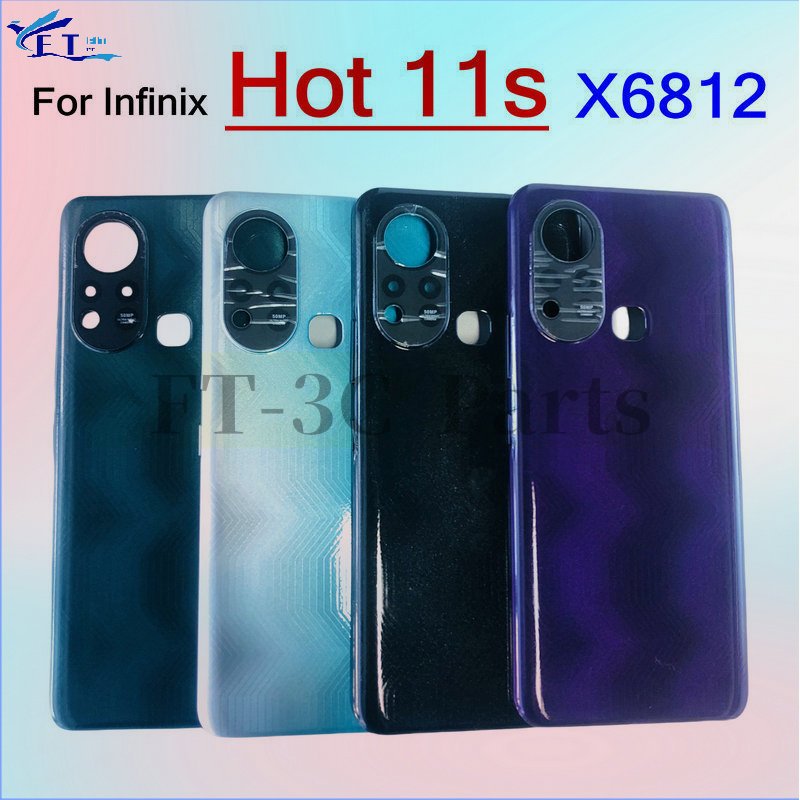 สําหรับ Infinix Hot 11s X6812 X6812B ฝาหลังแบตเตอรี่ด้านหลังแผงประตูกรณีเปลี่ยนชิ้นส่วน