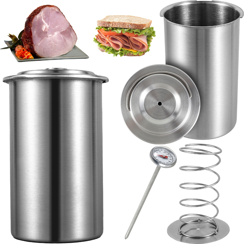 Meat Press Cooker Ham Press Maker ทรงกลมโฮมเมด Deli Meat Press Marker Machine หม้อสตูว์ หม้อสแตนเลส