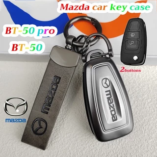 เคสกุญแจรถยนต์ Mazda สําหรับ Mazda BT-50 / BT-50pro ปลอกกุญแจ พวงกุญแจรถขี้เถ้าโลหะ 2 ปุ่ม