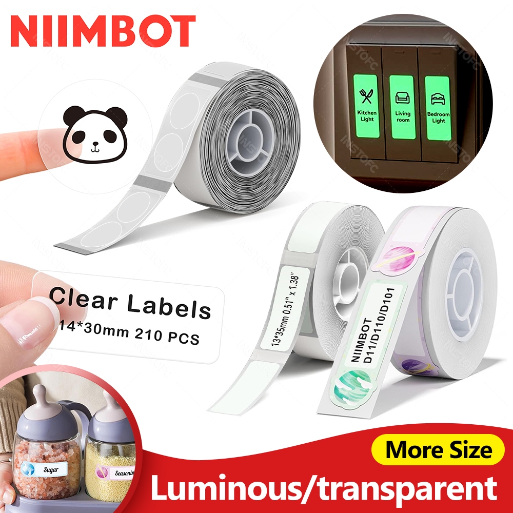 NIIMBOT D11/D110/101 ฉลากกระดาษเรืองแสง เหมาะสำหรับโรงเรียน, ซูเปอร์มาร์เก็ต, การจัดระเบียบที่บ้าน