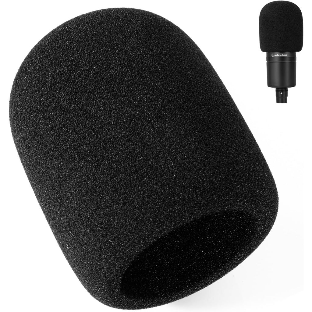 Black Foam Mic Cover Pop Filter/Windscreen สําหรับ Audio-Technica AT-2020 AT-2035 AT-2050 ATR2500 AT