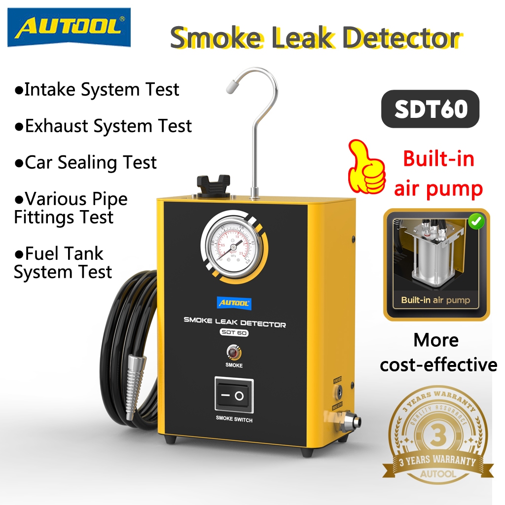 Autool SDT60 รถ EVAP ระบบเครื่องตรวจจับควันเครื่องทดสอบท่อรั่ว Locator วินิจฉัยยานยนต์ Smog แก๊สรั่ว Analyzer เครื่องตรวจจับ