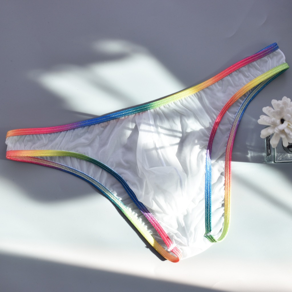 ชุดชั้นในชายยืดหยุ่นสูง Half-Pack Hip Briefs Ultra-Thin Ice Silk มุมมอง