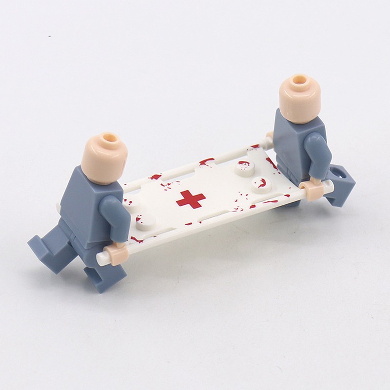 เปล 2pcs Medical Rescue Brick Parts 4714 Stretcher ทหารอุปกรณ์เสริมใช้งานร่วมกับ MOC Building Block ของเล่นเด็กประกอบของเล่น