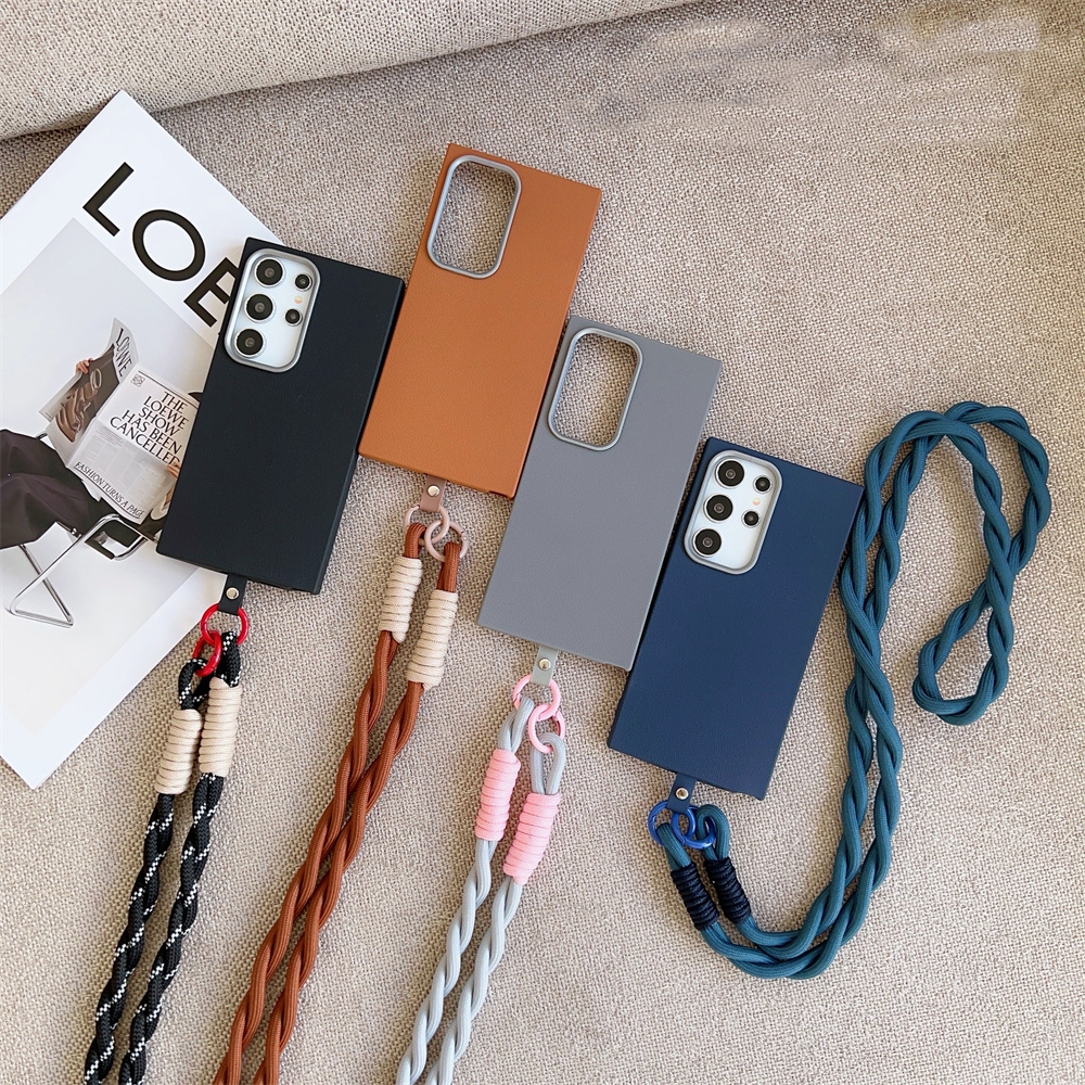 SAMSUNG สําหรับsamsungหมายเหตุ20 Ultra S24 FE S23 S22 S21 S20 PlusหนังCross Bodyสร้อยคอสายLanyard So