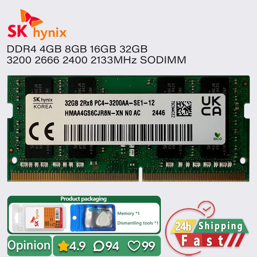 Sk Hynix DDR4 4gb 8gb 16gb 32gb 3200 2666 2400 2133 MHz หน่วยความจําแล็ปท็อป sodimm ram pc4