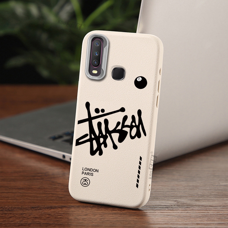 แฟชั่นสําหรับ VIVO Y11 Y12 Y15 Y17 Y19 Y3S Y5S U10 รูปแบบภาษาอังกฤษ Matte Texture เคสโทรศัพท์นุ่มฝาครอบป้องกัน