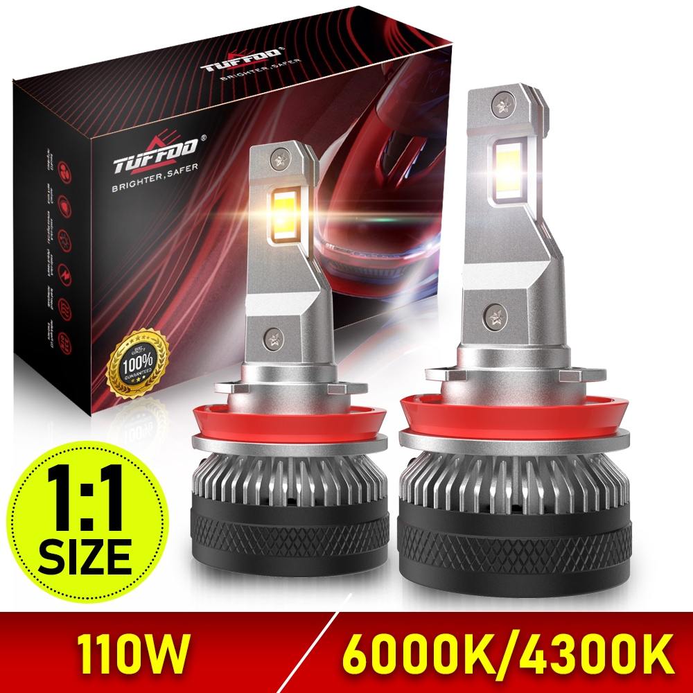 Tuffoo 【M5】1:1 ขนาด2PCS H8/H9/H11/H16 (JP) LED ไฟหน้าหลอดไฟสําหรับรถยนต์ LED หมอก Canbus Plug And Pl