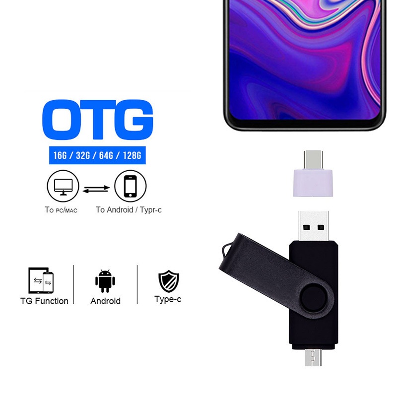 Otg Two-In-One Flash Driver 128GB/256GB/512GB/1TB/2TB/ฟรีโลโก้ที่กําหนดเอง USB Memory Stick 1GB/2GB/4GB/8GB/16GB/32GB หน่วยความจํากันน้ํา U Disk พร้อมอะแดปเตอร์ TYPE-C, อุปกรณ์เสียง, คอมพิวเตอร์