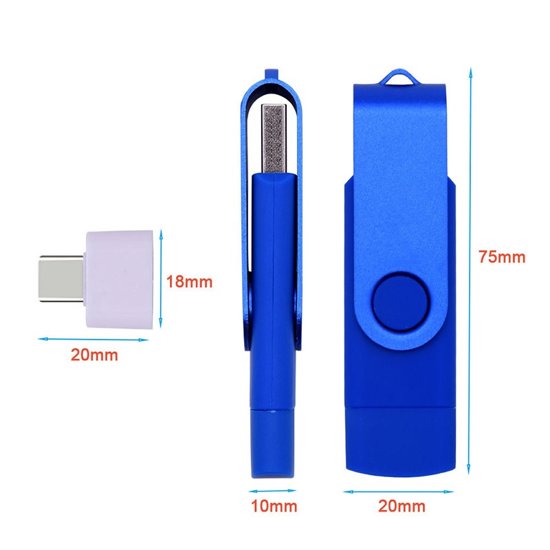 Otg Two-In-One Flash Driver 128GB/256GB/512GB/1TB/2TB/ฟรีโลโก้ที่กําหนดเอง USB Memory Stick 1GB/2GB/4GB/8GB/16GB/32GB หน่วยความจํากันน้ํา U Disk พร้อมอะแดปเตอร์ TYPE-C, อุปกรณ์เสียง, คอมพิวเตอร์