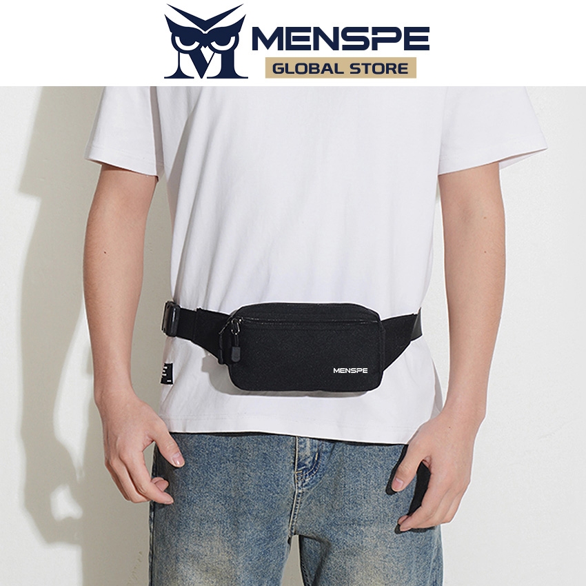 MENSPE แฟชั่นผู้ชายกระเป๋ากีฬากระเป๋ากันน้ําฟอร์ดซิปคู่ความจุขนาดใหญ่ออกแบบวิ่งบอมกระเป๋าแบบพกพายิมกระเป๋าสําหรับวิ่งขี่จักรยานเดินป่าเดิน