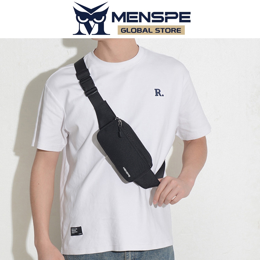 MENSPE แฟชั่นผู้ชายกระเป๋ากีฬากระเป๋ากันน้ําฟอร์ดซิปคู่ความจุขนาดใหญ่ออกแบบวิ่งบอมกระเป๋าแบบพกพายิมกระเป๋าสําหรับวิ่งขี่จักรยานเดินป่าเดิน