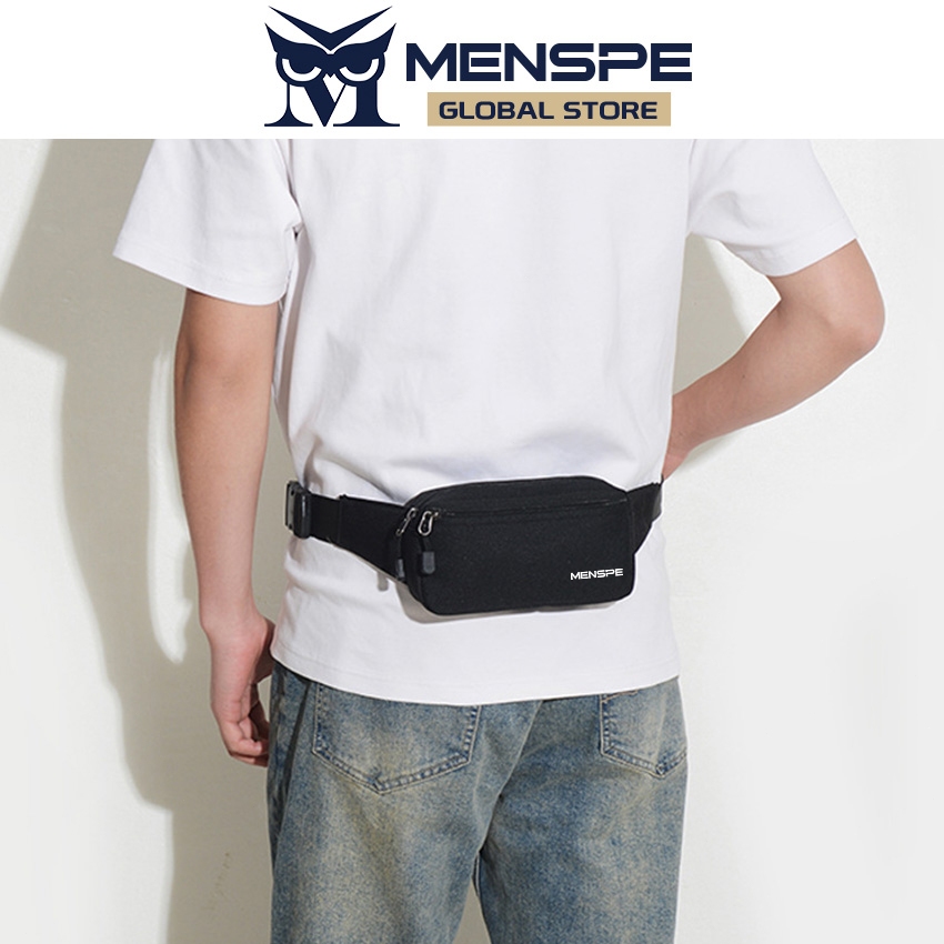 MENSPE แฟชั่นผู้ชายกระเป๋ากีฬากระเป๋ากันน้ําฟอร์ดซิปคู่ความจุขนาดใหญ่ออกแบบวิ่งบอมกระเป๋าแบบพกพายิมกระเป๋าสําหรับวิ่งขี่จักรยานเดินป่าเดิน
