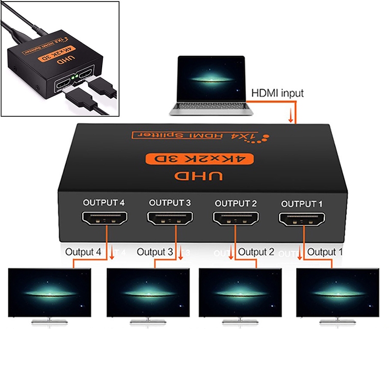 4k 2K 4 In 1 สาย HDMI Splitter HD 1080P Video Switcher อะแดปเตอร์ HDMI Hub สําหรับ PS4 แล็ปท็อป PC กล่องทีวีโปรเจคเตอร์ HDMI