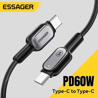 Essager 100w/60W 5A ประเภท C ถึง Type C E-Marker ชิปตัวแปร Fast สายชาร์จข้อมูลสําหรับ Huawei Samsung ip แล็ปท็อป